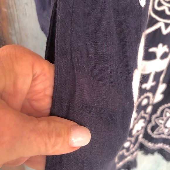 Very boho Ruby YaYa navy & white beach dress/cover up with braided embroidery - Picture 7 of 16